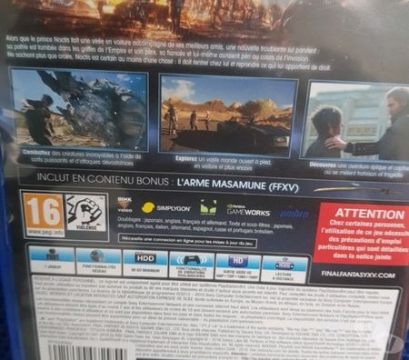 Jeux vidéo - consoles Paris Paris 4ème ardt - 75004 - Photos Vivastreet final fantasy 15 sur playstation4 comme neuf