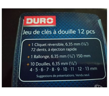 Pièces et services auto Bouches-du-Rhône Aix en Provence - Photos Vivastreet JEU DE CLES A DOUILLES, CLIQUET REVERSIBLE.