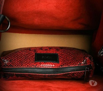 Accessoires & Bagagerie Mons en Baroeul Nord - Photos Vivastreet Sac à main cuir de vachette véritable rouge effet python
