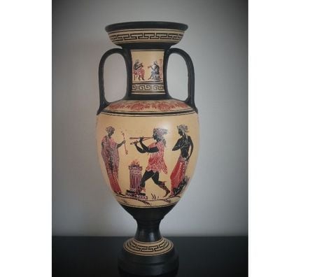 Décoration - art Nord Mons en Baroeul - 59370 - Photos Vivastreet Grande amphore-vase aux motifs grecs-amphore en terre cuite
