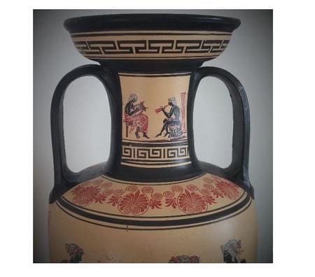 Décoration - art Nord Mons en Baroeul - 59370 - Photos Vivastreet Grande amphore-vase aux motifs grecs-amphore en terre cuite