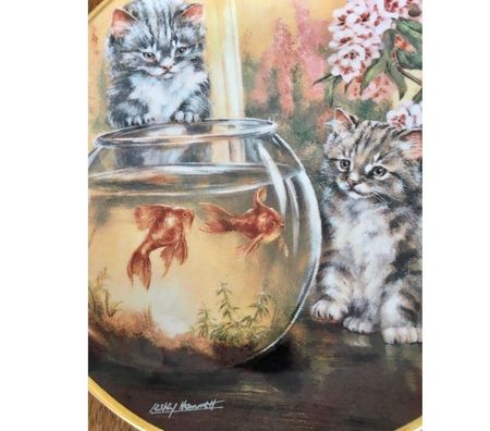 Collection Val-de-Marne Villejuif - 94800 - Photos Vivastreet Assiette en porcelaine par Lesley Hammett (CAT TALES)