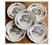 5 assiettes en faïence de Obernai-SARREGUEMINES.