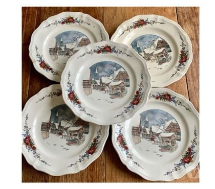Collections Villejuif Val-de-Marne - Photos Vivastreet 5 assiettes en faïence de Obernai-SARREGUEMINES.
