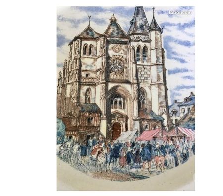 Collection Val-de-Marne Villejuif - 94800 - Photos Vivastreet Grand plat en faïence- Cathédrale "MA NORMANDIE"