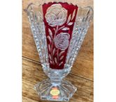 Vase en cristal vintage de Anna Hutte (Mande en Germany).