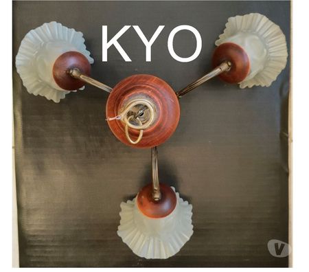 Décoration - art Jura Foncine le Haut - 39460 - Photos Vivastreet Lustre suspension 3 branches, Valois Tosel, bois verre métal