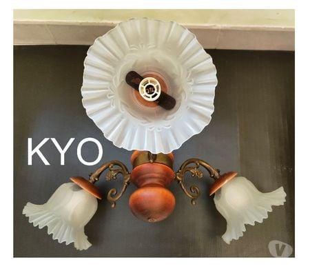 Décoration - art Jura Foncine le Haut - 39460 - Photos Vivastreet Lustre suspension 3 branches, Valois Tosel, bois verre métal