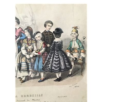 Collection Val-de-Marne Villejuif - 94800 - Photos Vivastreet Belle Gravure de Modes avec enfants (1863)