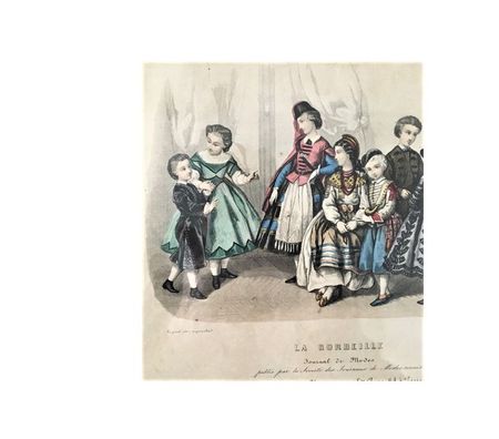 Collection Val-de-Marne Villejuif - 94800 - Photos Vivastreet Belle Gravure de Modes avec enfants (1863)
