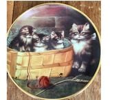 Assiette de collection (Kittens in a Basket) par A.LESTER