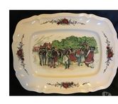 Grand plat-Faïence Sarreguemines Obernai H LOUX