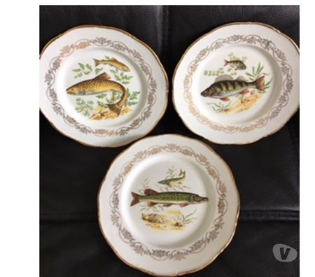 Ameublement & art de la table Val-de-Marne Villejuif - 94800 - Photos Vivastreet 6 ASSIETTES PLATES en Porcelaine (Les Poissons)