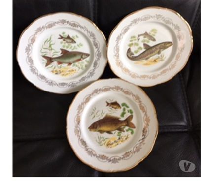 Ameublement - art de la table Villejuif Val-de-Marne - Photos Vivastreet 6 ASSIETTES PLATES en Porcelaine (Les Poissons)
