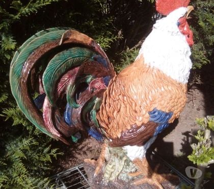 Décoration-Art-Antiquité Bernes sur Oise Val-d'Oise - Photos Vivastreet Unique COQ Géant En Céramique 1.14M X 1M Fin XIXe