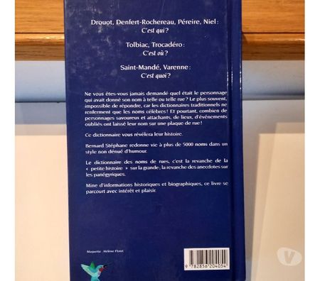 Livres occasion Seine-et-Marne St Pierre les Nemours - 77140 - Photos Vivastreet Dictionnaire des noms de rue