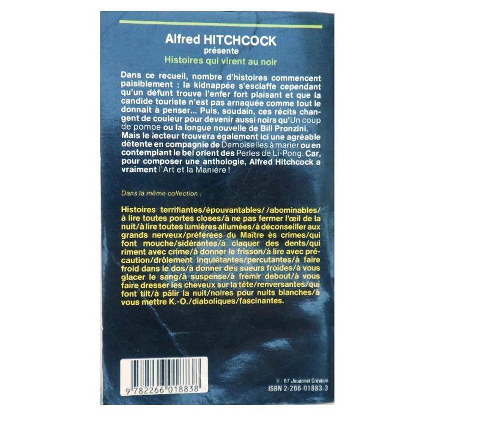 Livres occasion Hérault Castries - 34160 - Photos Vivastreet ALFRED HITCHCOCK:HISTOIRES QUI VIRENT AU NOIR Roman policier