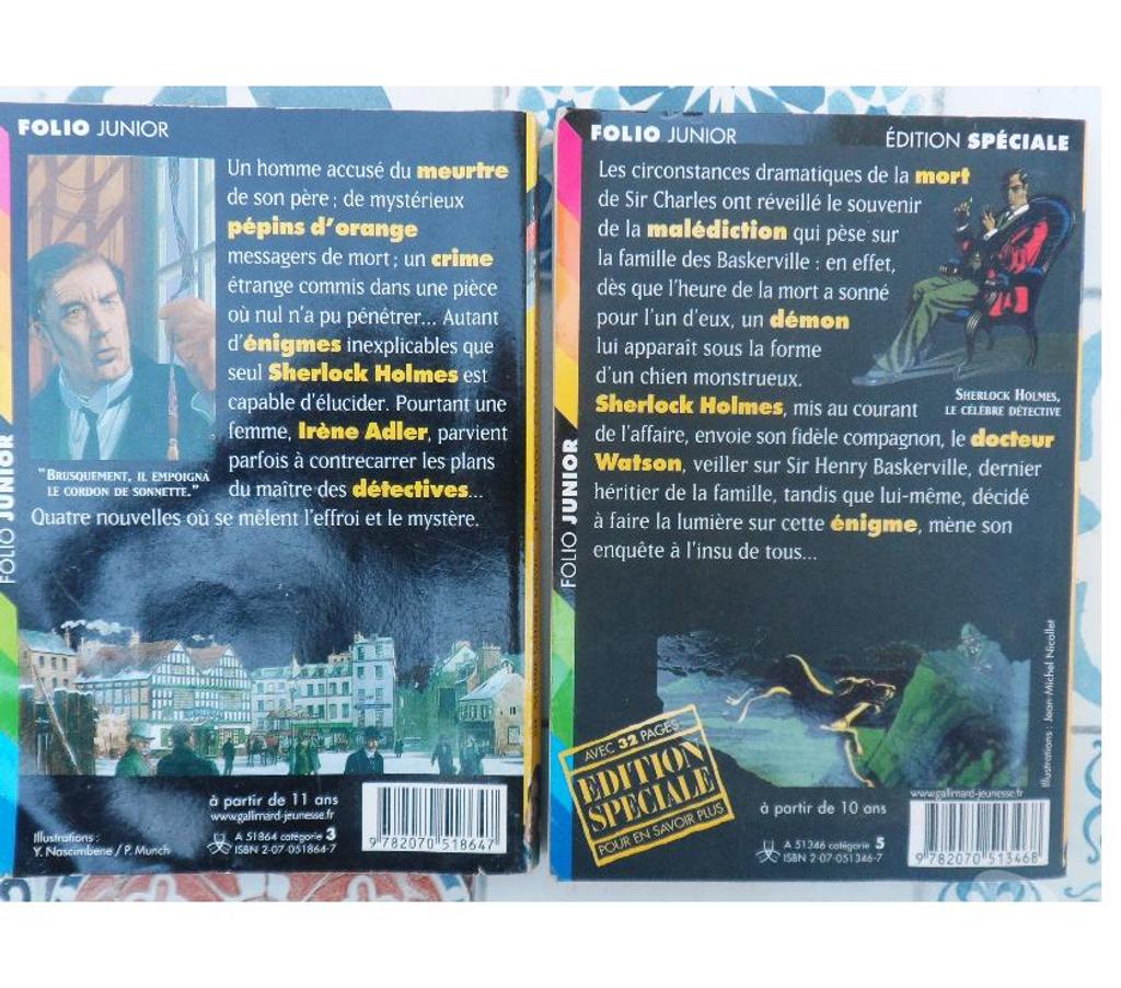 Livres occasion Hérault Castries - 34160 - Photos Vivastreet Le chien des Baskerville et le ruban moucheté SIR ARTHUR C.D