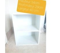 Meuble étagère blanc 2 niveaux