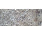 Margelle travertin silver 25x61x3 cm bord arrondi rustique