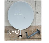 GRUNDIG - Parabole ovale acier 86 x 95 cm, antenne satellite