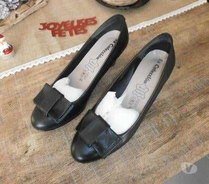 Chaussures et bottes occasion Sorde l'Abbaye Landes - Photos Vivastreet CHAUSSURE FEMME NOIR TOUT CUIR EN TTBE