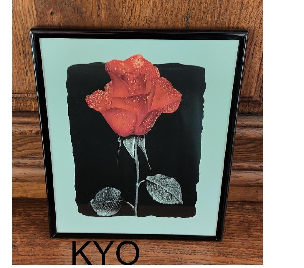 Décoration - art Jura Foncine le Haut - 39460 - Photos Vivastreet Cadre tableau fleur Rose rouge - noir blanc - 25,5 x 20,5 cm