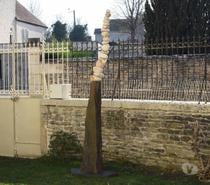 Sculpture Statue galets beiges rosés et schiste ardoisier