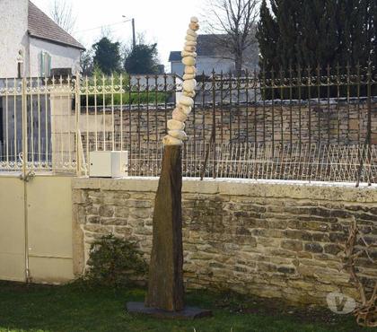 Décoration - art Dijon Côte-d'Or - Photos Vivastreet Sculpture Statue galets beiges rosés et schiste ardoisier