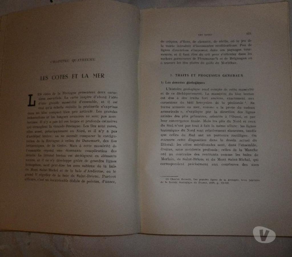 Livres occasion Yvelines Fontenay le Fleury - 78330 - Photos Vivastreet GEOGRAPHIE DE LA BRETAGNE-LIVRE ANCIEN XXème REGIONALISME
