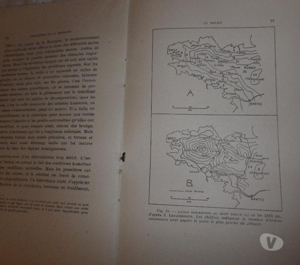 Livres occasion Yvelines Fontenay le Fleury - 78330 - Photos Vivastreet GEOGRAPHIE DE LA BRETAGNE-LIVRE ANCIEN XXème REGIONALISME