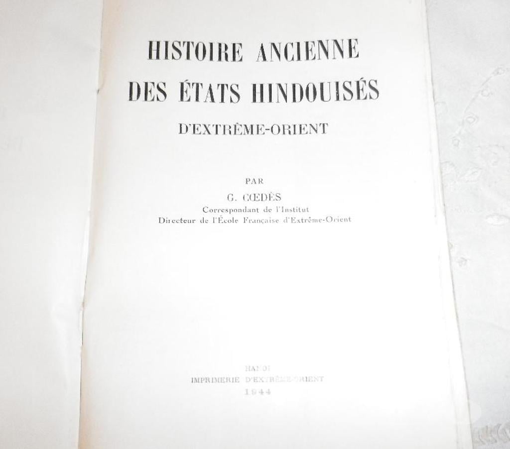 Livres occasion Yvelines Fontenay le Fleury - 78330 - Photos Vivastreet Histoire ancienne des états hindouisés d'extrême-orient