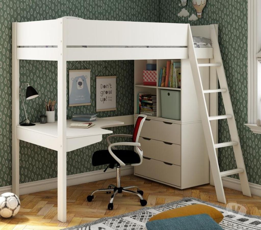 Ameublement & art de la table Nord Villeneuve d'Ascq - Photos Vivastreet lit mezzanine 90x190 + bureau + rangements COLETTE blanc