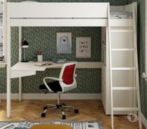 Photos Vivastreet lit mezzanine 90x190 + bureau + rangements COLETTE blanc