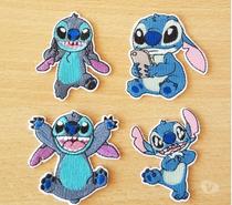 lot de 4 écussons stitch walt disney thermocollants