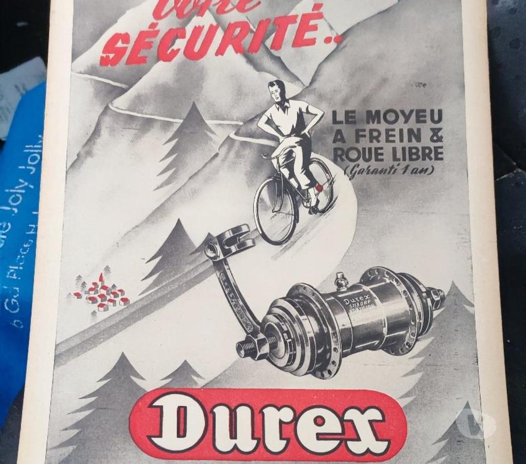 Collection Val-d'Oise Bernes sur Oise - 95340 - Photos Vivastreet Vintage : Bycycle Publicity DUREX Coster Brakes 1930