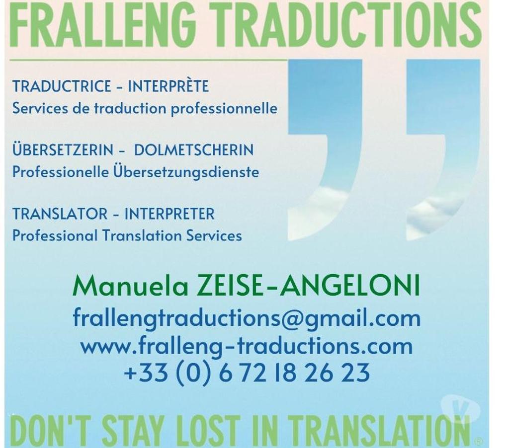 Traductions Var Ramatuelle - 83350 - Photos Vivastreet TRADUCTRICE-INTERPRÈTE