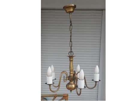 Photos Vivastreet Lustre ancien en laiton 5 branches douille à vis petit culot