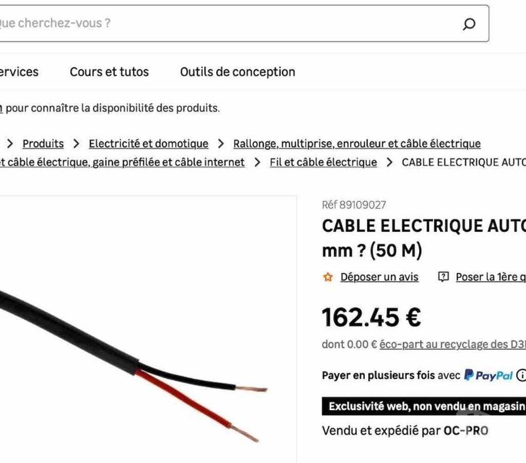  Nord Valenciennes - 59300 - Photos Vivastreet Câble très souple 2 x 4 mm250