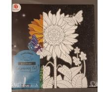 tableau glitter fleur - art à paillettes - à colorier