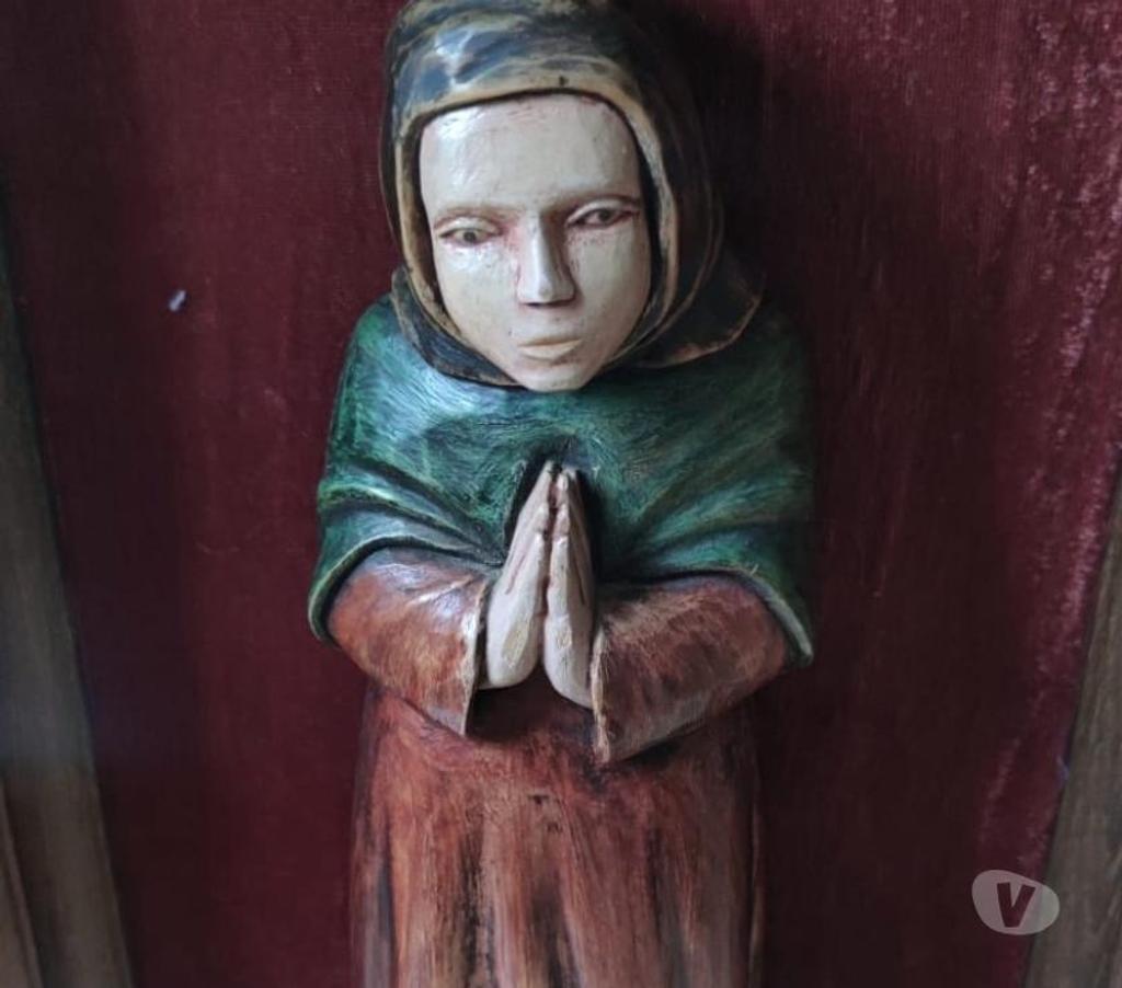 Décoration - art Val-d'Oise Bernes sur Oise - 95340 - Photos Vivastreet Vintage & Rare : Statuette FEMME RELIGIEUSE En Bois Sculpté