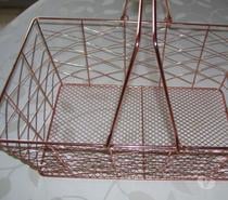 Panier métal rosé 36x25 cm Hauteur 13 cm