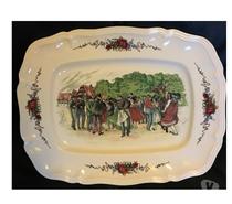 Grand plat-Faïence Sarreguemines Obernai H LOUX