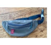 Sacoche Banane gris anthracite en Cuir Ceinture Réglable.