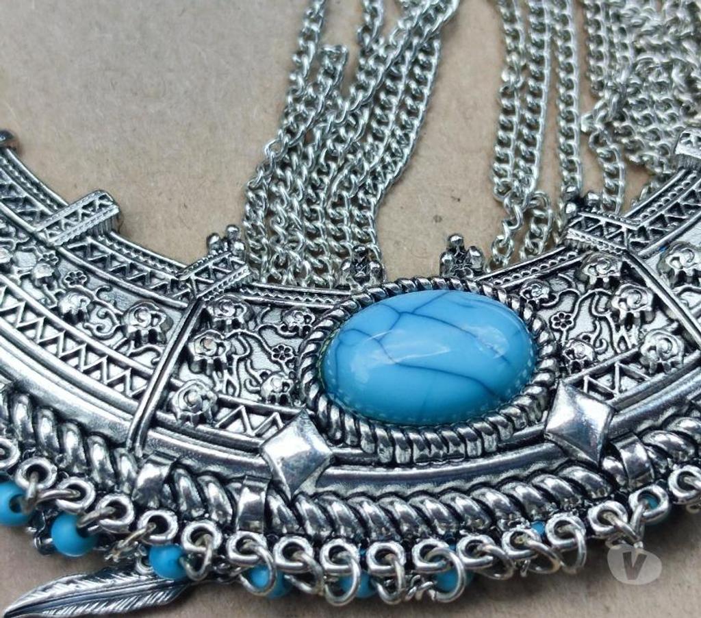 Bijoux occasion Val-d'Oise Bernes sur Oise - 95340 - Photos Vivastreet Superbe Collier Ethnique & Turquoise Voir Motifs