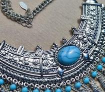 Superbe Collier Ethnique & Turquoise Voir Motifs