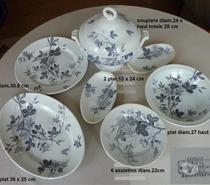 SERVICE EGLANTINE EN FAIENCE FINE DE CREIL MONTEREAU