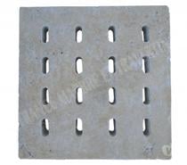 Travertin Beige Grille Siphon Petit Ovale 38x38 cm
