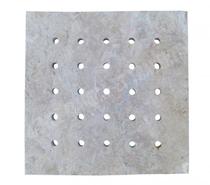 Travertin Beige Grille Siphon Perforé 38x38 cm