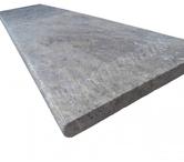 Travertin Silver Margelle de Piscine Bord Arrondi 30,5x61 cm